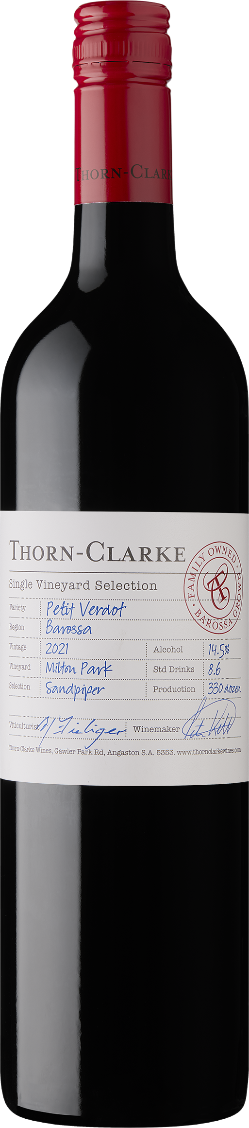 Thorn-Clarke Wines Single Vineyard Milton Park Sandpiper Petit Verdot 2021